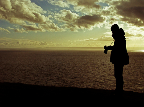 "Camera 7D", "Checkin' Settings", "Checking the settings on the Canon 7D on Brean Down", "Crepuscular Rays", England, England, "English seaside", Photographer, Sea, Silhouette, Somerset, Somerset, Sun